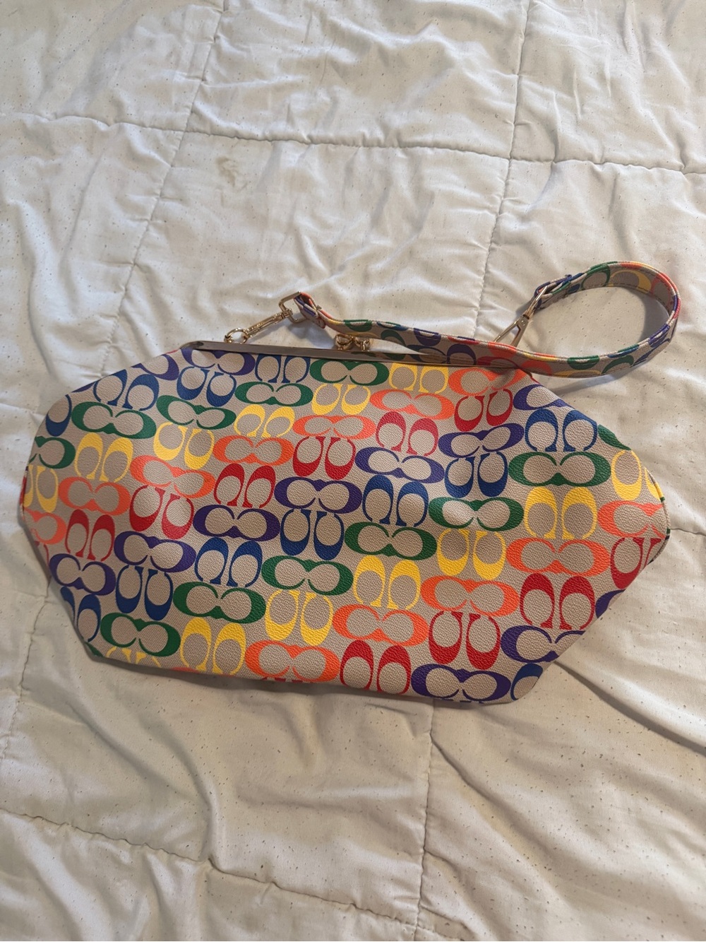 Rainbow Signature Canvas Wristlet - Multi